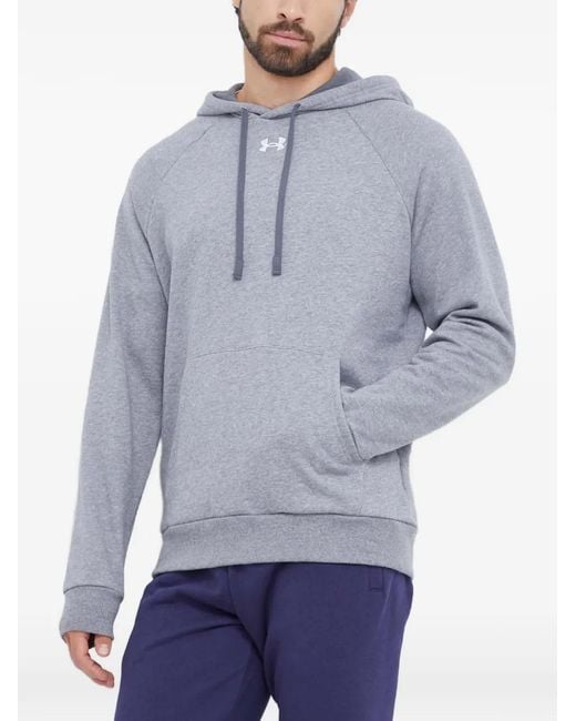 Under Armour Blue Rival Logo Hoodie for men