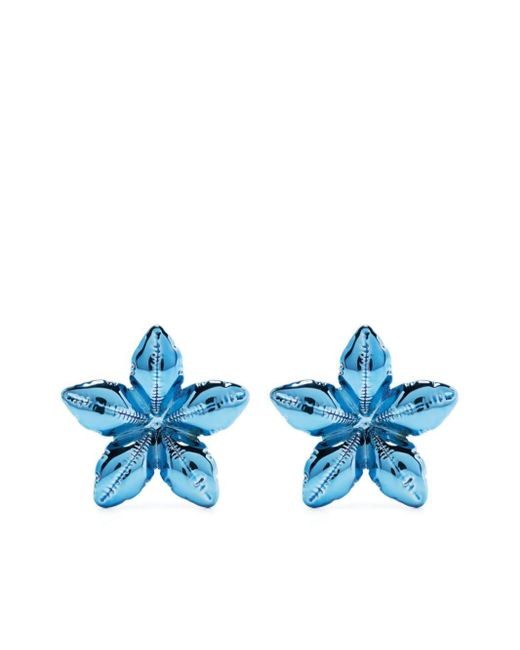 Marni Blue Floral-motif Earrings