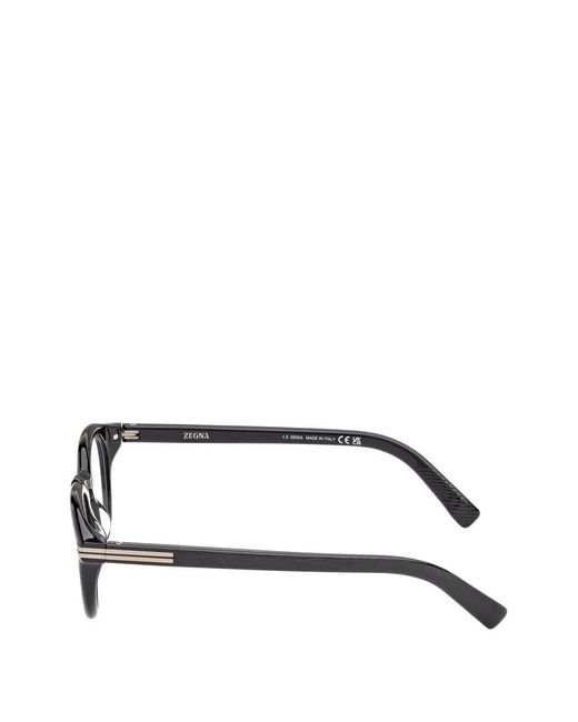 Zegna Black Round-Frame Glasses for men