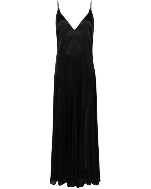 Elisabetta Franchi Satijnen Maxi-jurk in het Black
