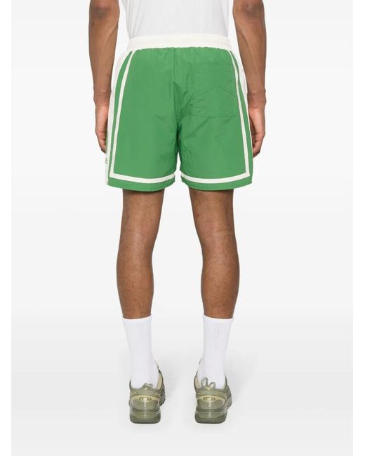 Rhude Green Colourblock Track Shorts for men