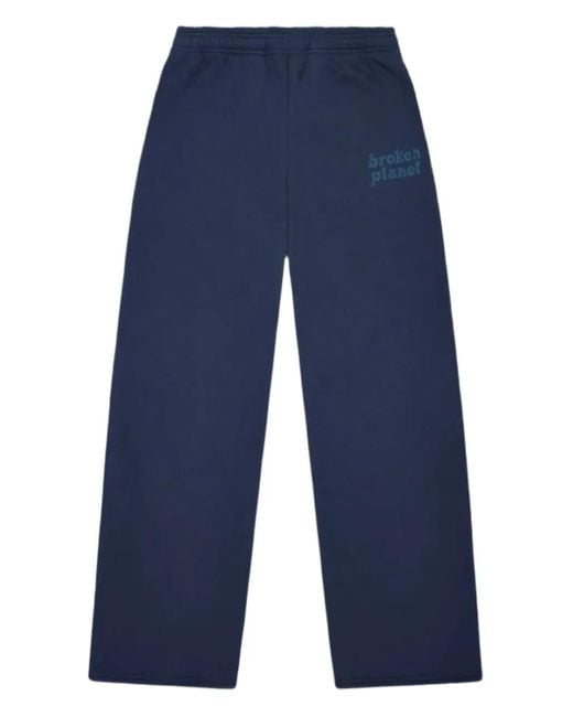 BROKEN PLANET Blue Elasticated-Waistband Track Pants for men
