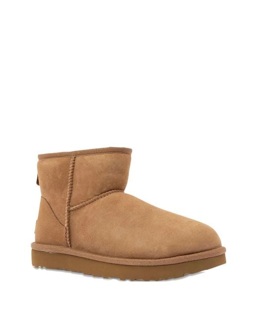 Ugg Brown Logo-Patch Ankle Boots