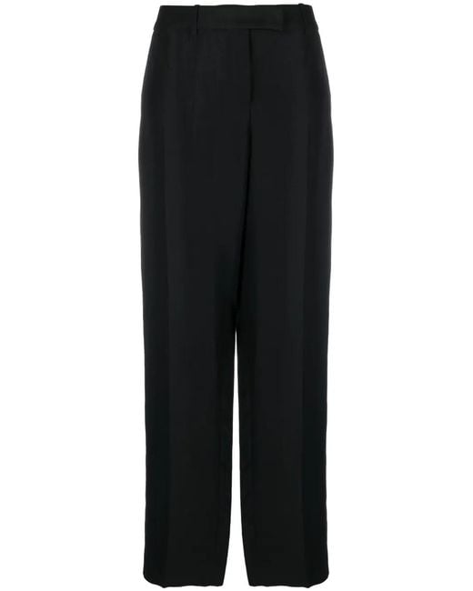 Fabiana Filippi Black Striaght-leg Linen Trousers