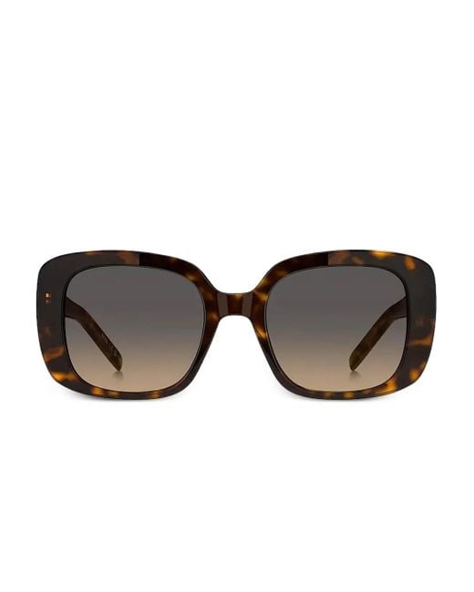 Boss Brown Logo-Plaque Square Sunglasses