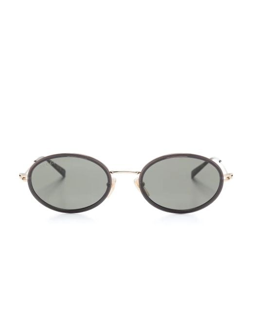 Gucci Gray Oval-Frame Sunglasses