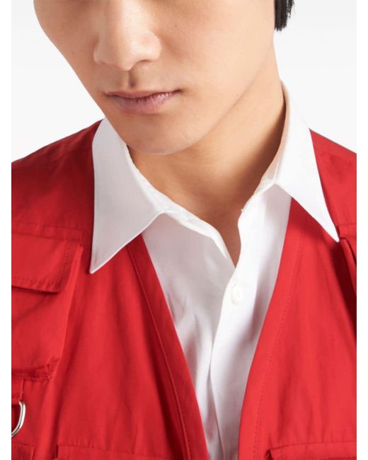 Gilet à poches multiples Prada pour homme en coloris Red