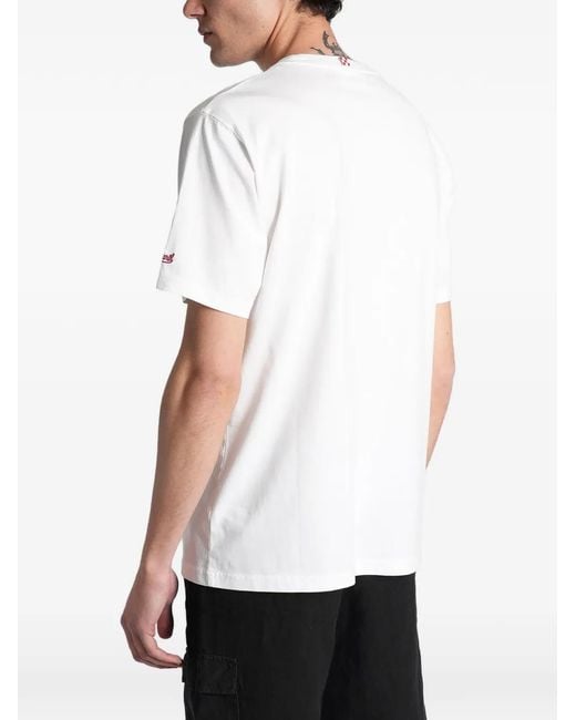 Mc2 Saint Barth White Embroidered-Pocket T-Shirt for men