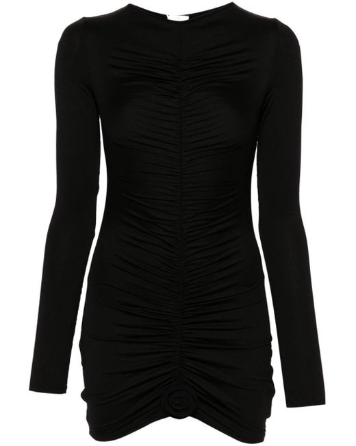 LaRevêche Gedrapeerde Mini-jurk in het Black