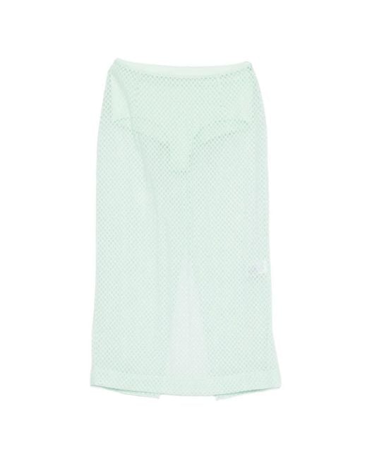 Patrizia Pepe Blue Devoré Organza Midi Skirt
