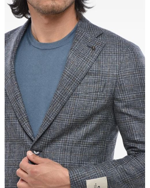 Corneliani Gray Checked Blazer for men