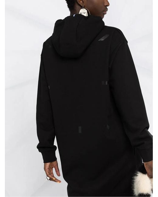 McQ Alexander McQueen Black Logo Print Hooded Dress