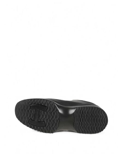 Hogan Black Crystal-Embellished Leather Sneakers