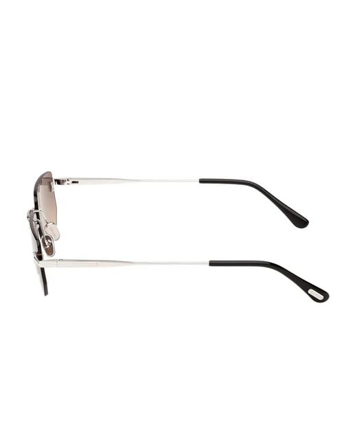 Tom Ford Gray Ethan Rimless Geometric-Frame Sunglasses