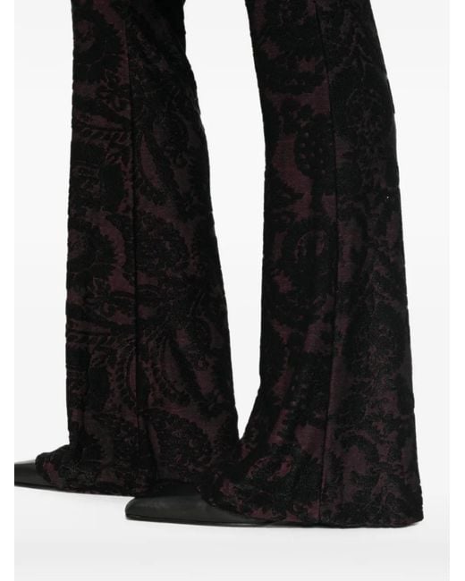 Etro Black Printed Flared Trousers