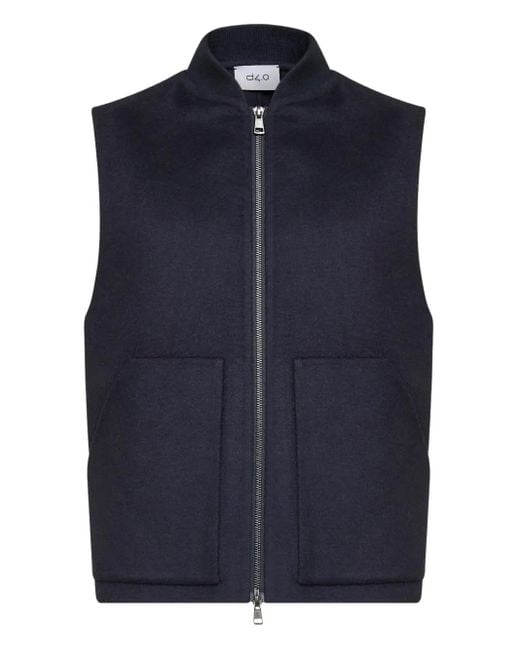 D4.0 Blue Wool Gilet for men