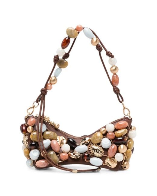 Cult Gaia Metallic Mercier Bauble-Embellished Shoulder Bag