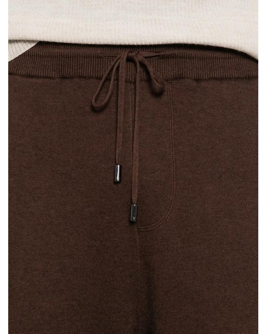 Bompard Brown Elasticated Knit Shorts for men