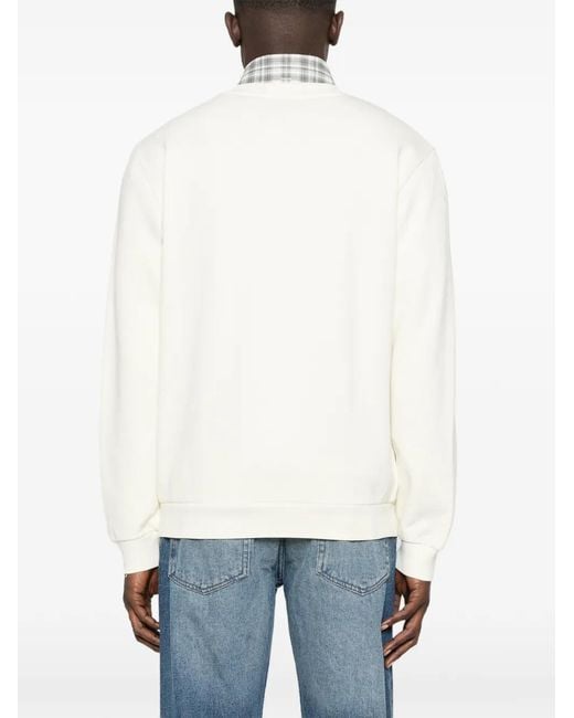 A.P.C. White Logo Crew-Neck Sweatshirt for men