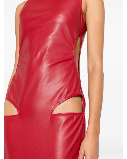 COWBOYS OF HABIT Red Marnie Cut-Out Midi Dress