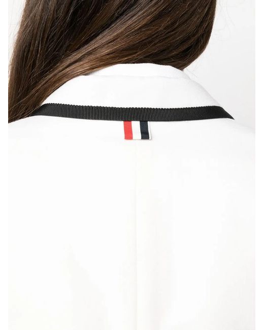 Thom Browne White Grosgrain Ribbon-Trim Blazer