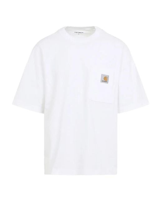 Carhartt White Pocket-Detail Cotton T-Shirt for men