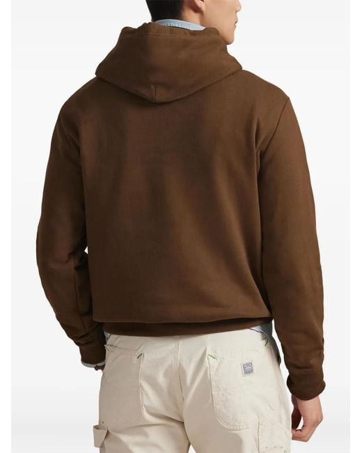 Polo Ralph Lauren Brown Logo Hooded Sweatshirt for men