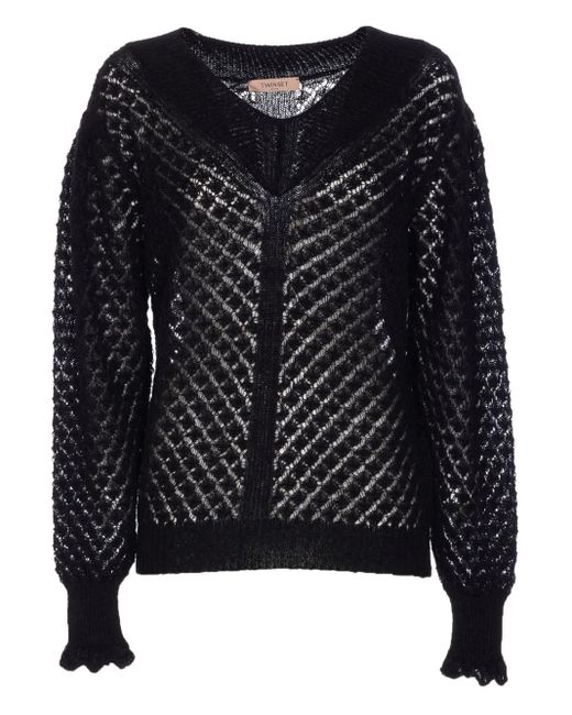 Twinset ボートネック プルオーバー Black