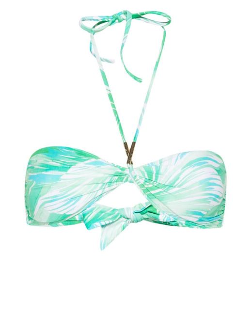 Melissa Odabash Green Rainforest-printed Bikini Top