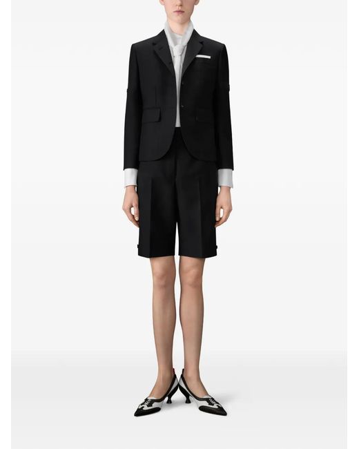 Thom Browne Black Button Bermuda Shorts