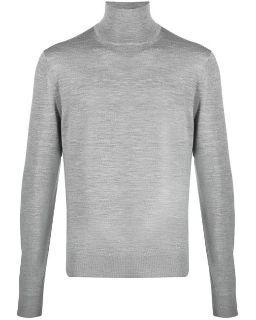 Tom Ford Wool Roll Neck Jumper in Grey (Gray) for Men | Lyst