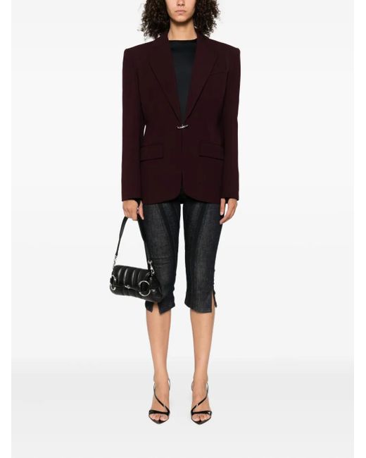 Mugler Black Single-Breasted Wool Jacket