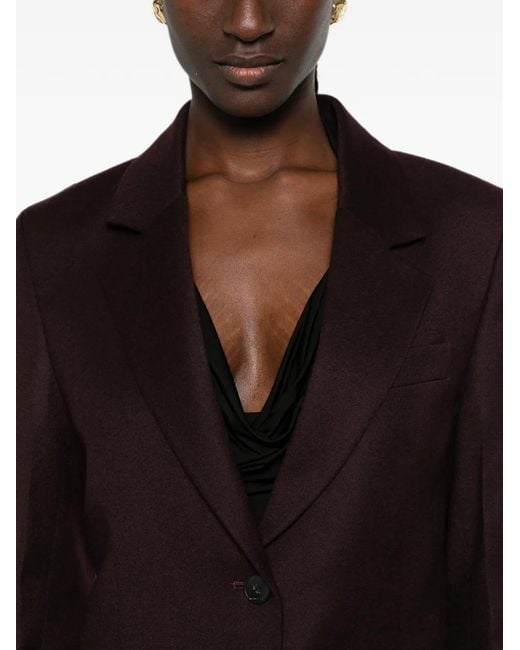 Victoria Beckham Brown Single-Breasted Notch-Lapel Blazer