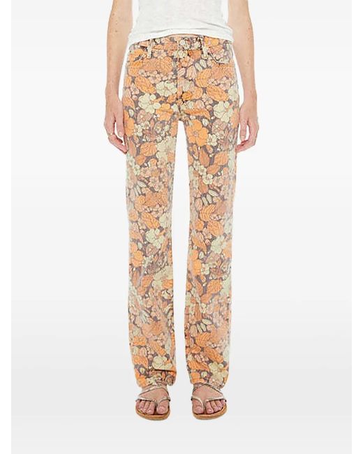 Mother Natural The Kick It Floral-Pattern Jeans