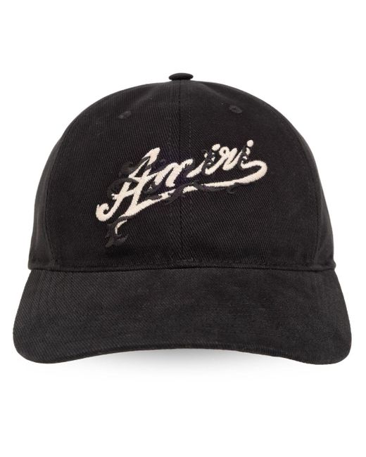 Amiri Black Logo-embroidered Cotton Cap for men
