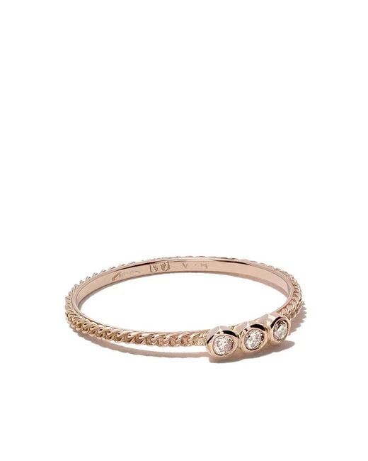 Wouters & Hendrix Multicolor 18Kt Rose Chain Diamond Ring