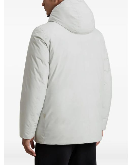 Giacca Imbottita Con Cappuccio E Bottoni di Woolrich in White da Uomo