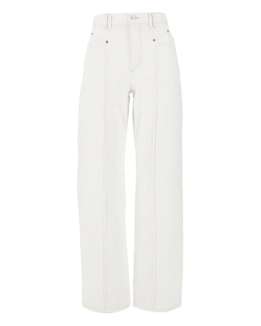 Vaqueros Drolane Con Parche Del Logo Isabel Marant de color White