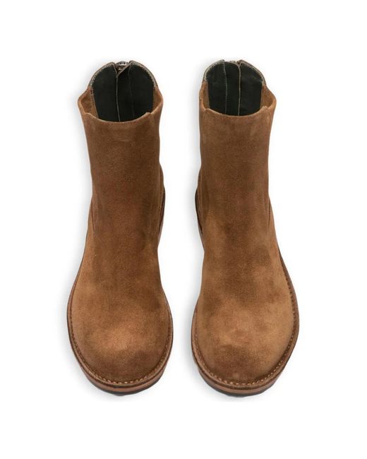 Officine Creative Brown Legrand Zip Suede Boots