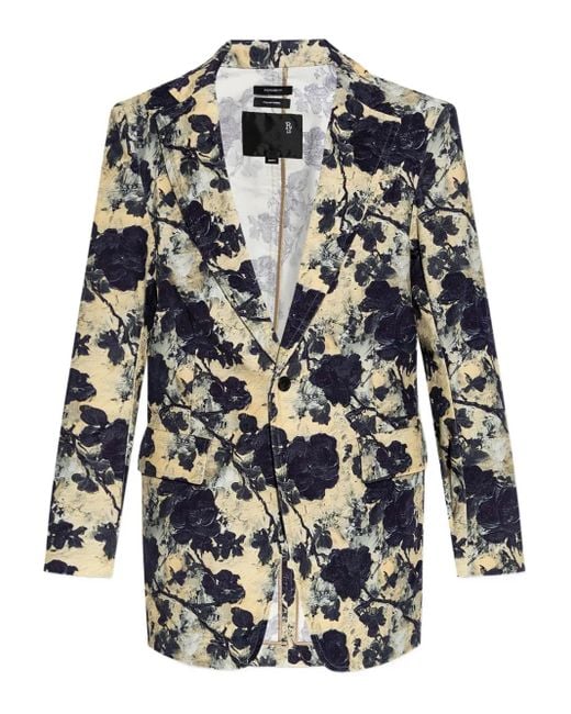 Blazer Monopetto A Fiori di R13 in Black