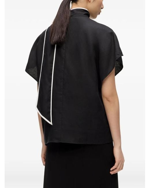 Blusa Con Detalle De Lazo Karl Lagerfeld de color Black