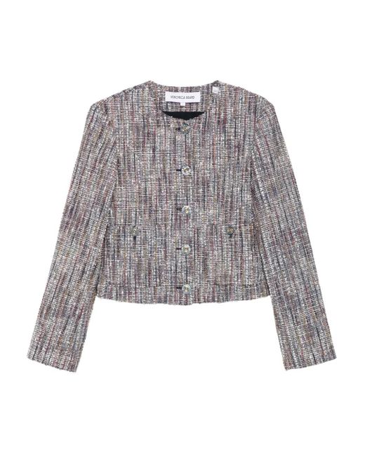 Chaqueta de tweed con botones Veronica Beard de color Gray