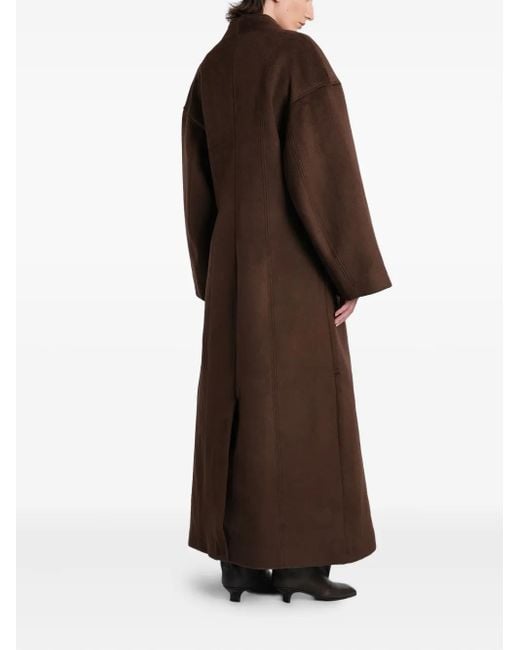 Entire studios Brown Wrap-Front Double-Breasted Coat