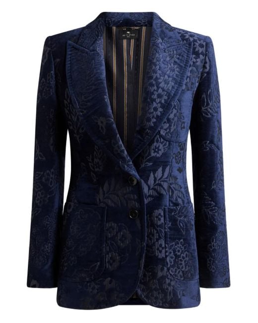 Etro Blue Floral Blazer