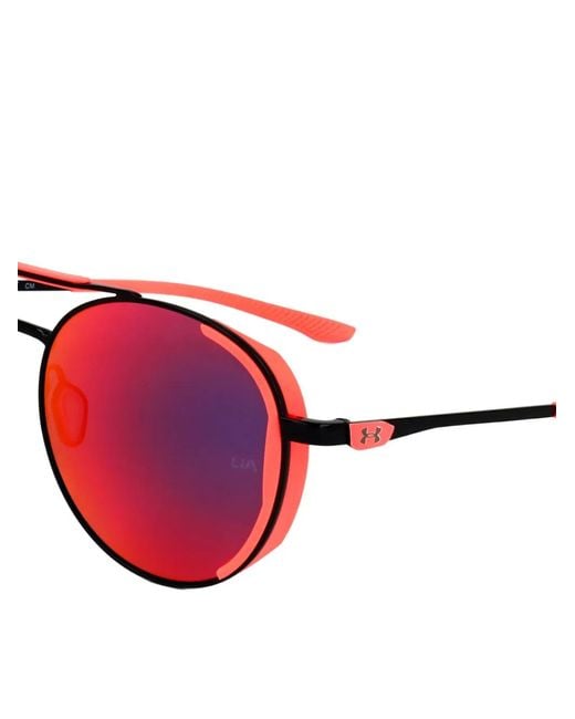 Under Armour Red Round-Frame Sunglasses