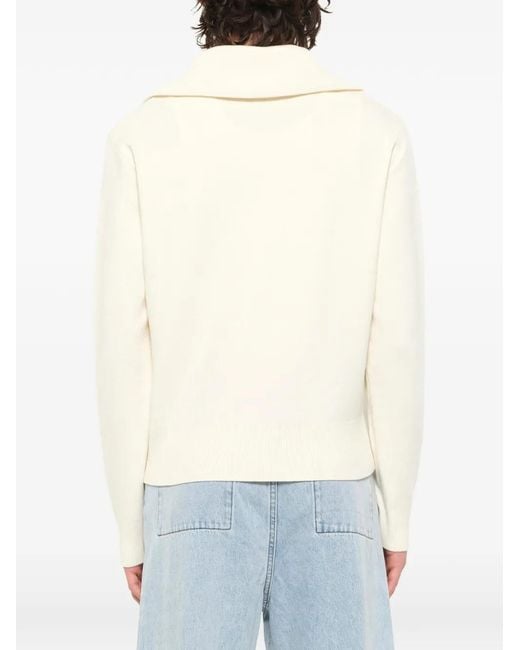 Entire studios White Knit Zip-Up Jacket for men