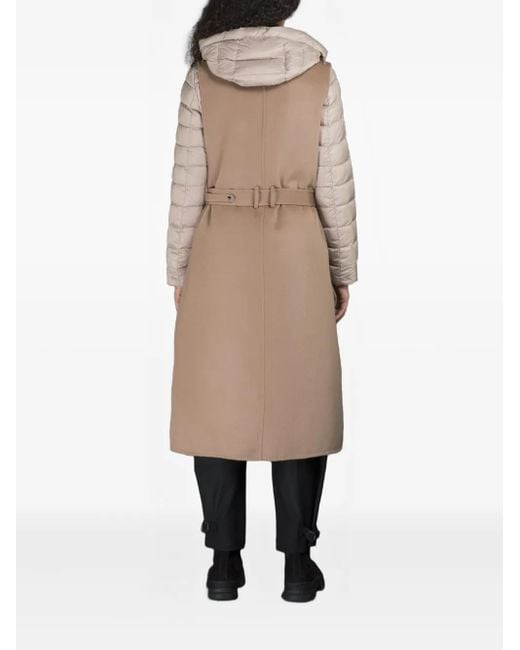 Moorer Natural Double-Breasted Belted Coat