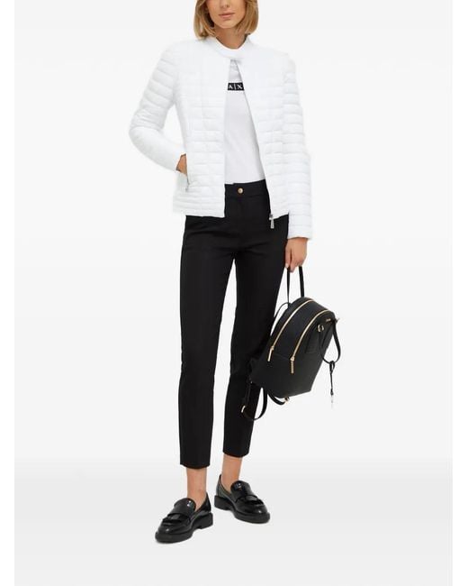 Guess White Quilted Zip Jacket