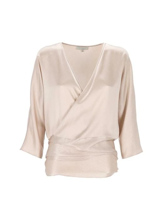 Antonelli Natural Wrap-Style Blouse