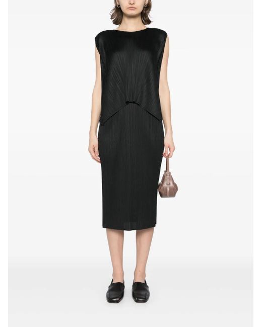 Pleats Please Issey Miyake Black Efficient Square Top